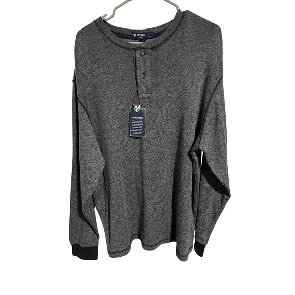 Cremieux Garment Washed Heather Gray Henley Long Sleeve Shirt Mens Size xxl - Picture 1 of 10
